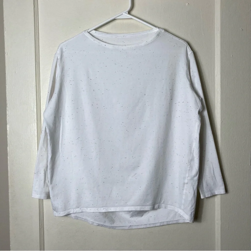 Lululemon white confetti back in action long sleeve top womens XS-S - Picture 2 of 8
